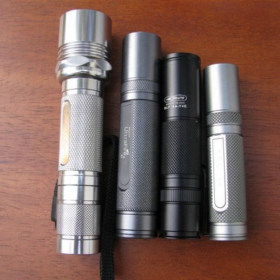 Ultrafire 504B, Ultrafire X1, BLF Y4-E, and AKOray K-106